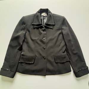 Preston & York Black Beaded Blazer Jacket Women's Size 8